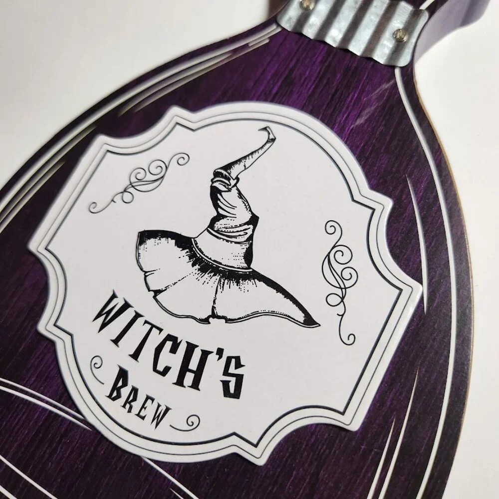 New Set of 3 Halloween Decor Wooden Potions Wood Decorations Bat Blood Witch's B